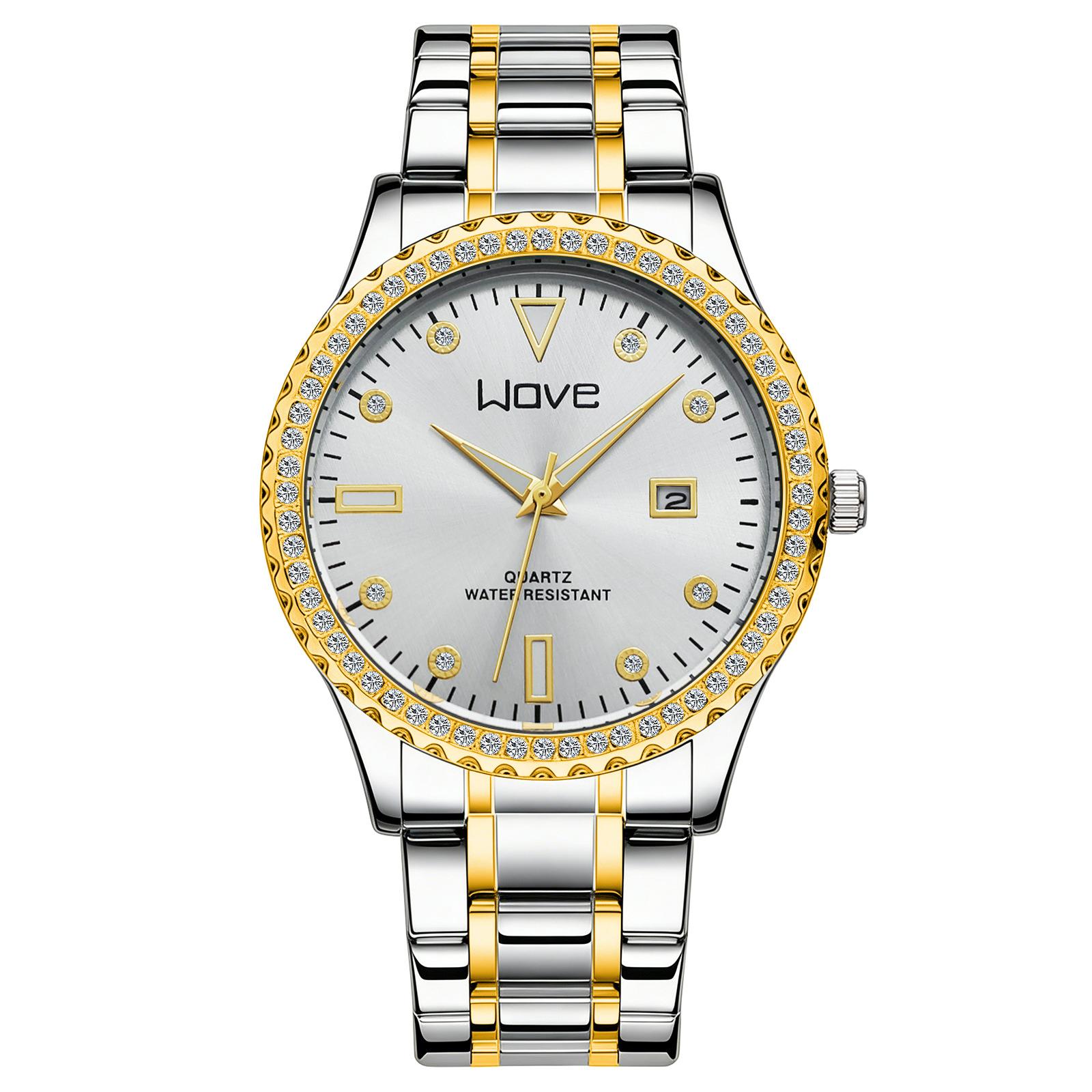 Couple Watch Gold Diamond Couple Watch A Pair Of Luminous Student Calendar Watch Men Bare watch