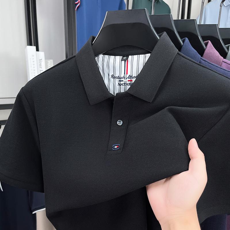 Light Luxury High-quality Summer Pure Cotton Lapel Short Sleeved T-shirt Fashion Trend Polo Shirt Top
