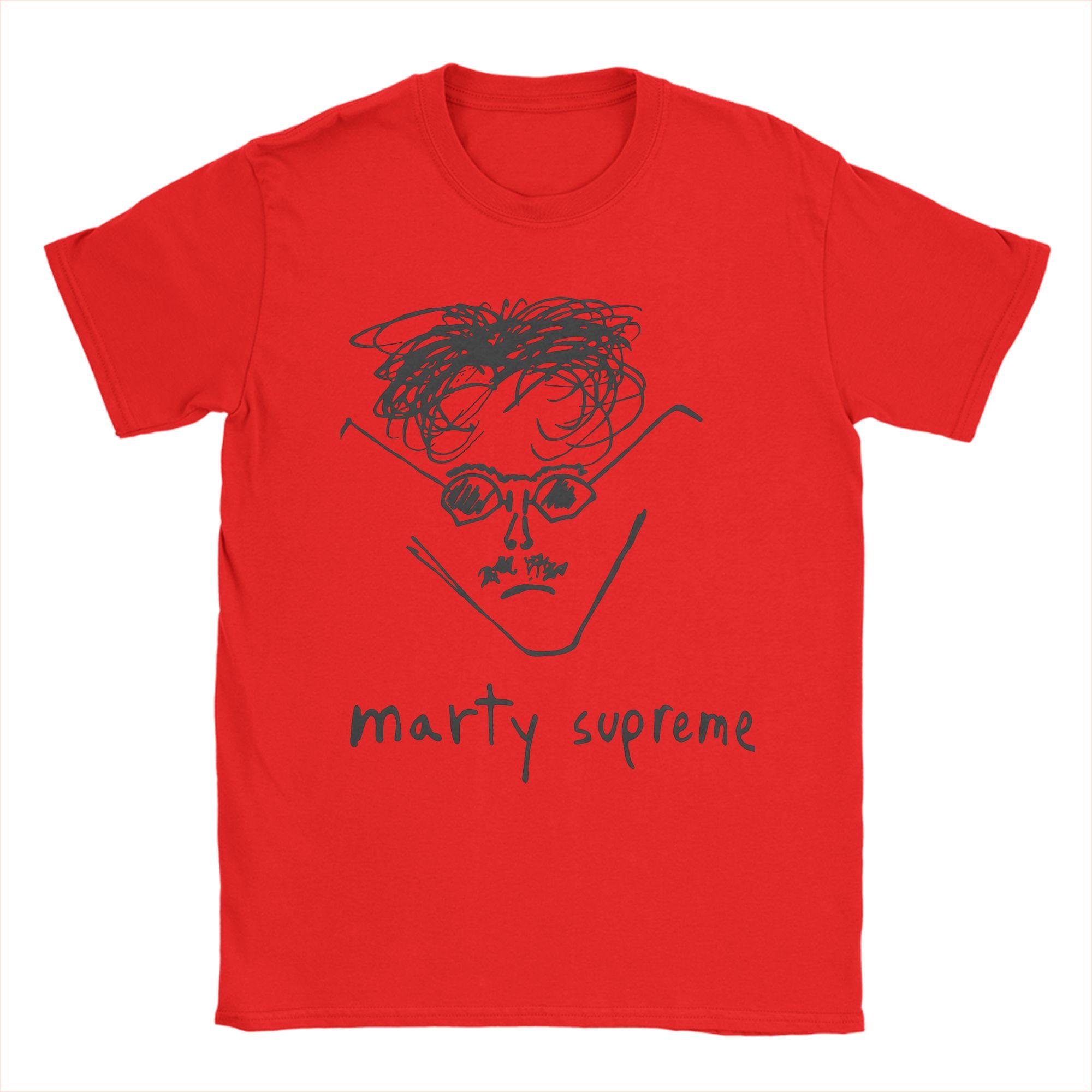 Men Timothée Chalamet Marty Supreme Doodle T Shirts 100 Cotton Clothing Funny Short Sleeve Round Neck Tees Gift Idea TShirt S
