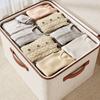Foldable Linen Zipper Storage Boxes with Lid Wardrobe Organiser  Home