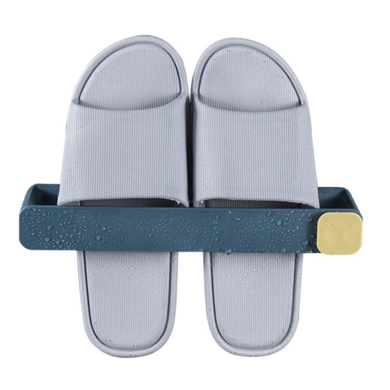 Wall-Mounted No-Drill Bathroom Slipper, Towel, and Shoe Rack