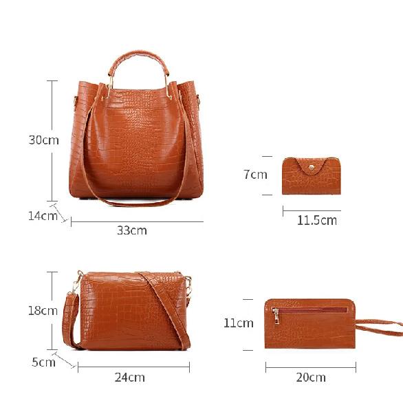 Damentasche Mode Muttertasche Vierteiliges Set Krokodilmuster Große Kapazität Einzelne Schulter Umhängetasche