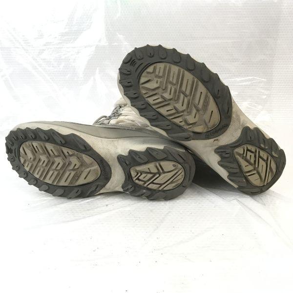 Columbia Warm Lined Waterproof Snow Boots 24.0 UK5.5 Gray Beige(USED)