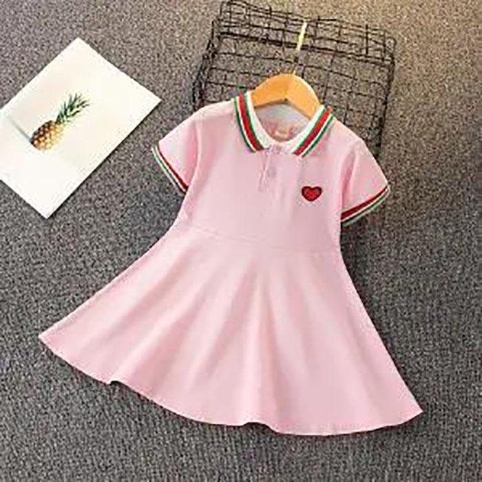 Letnie sukienki dla dziewczynek na co dzień Sukienka w wiśniowy wzór z krótkim rękawem Sukienka dla dzieci Sukienki dla maluchów