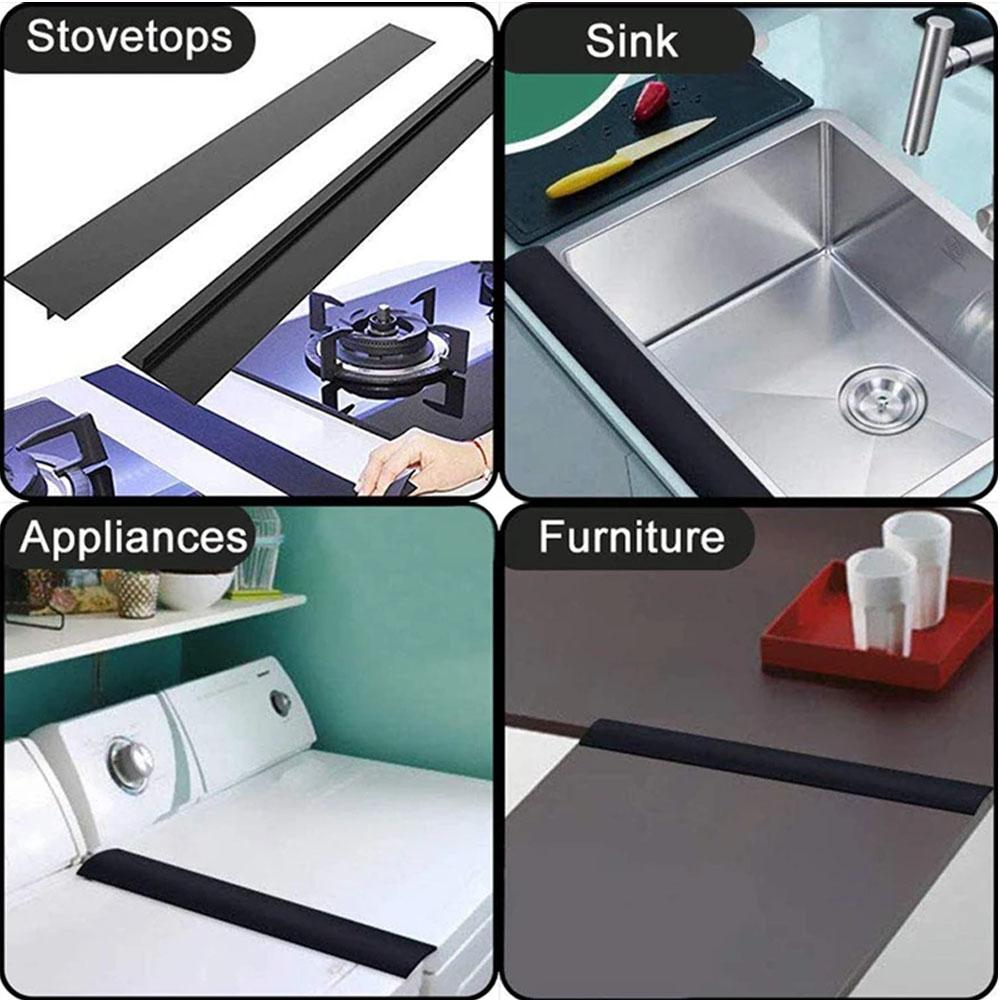 Striscia di riempimento in silicone per piano cottura a gas da cucina Striscia sigillante per cucina Striscia anti-olio e antimacchia per cucina Striscia di inserimento in silicone Accessori da cucina
