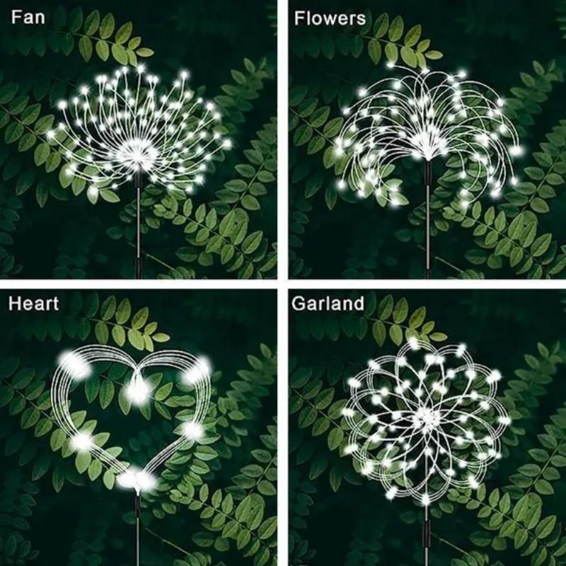 2PCS Led Solar Firework Lights Outdoor DIY String Lights Festival Landscape Garden Decoration Waterproof Lawn Light 1 / 2 PCS