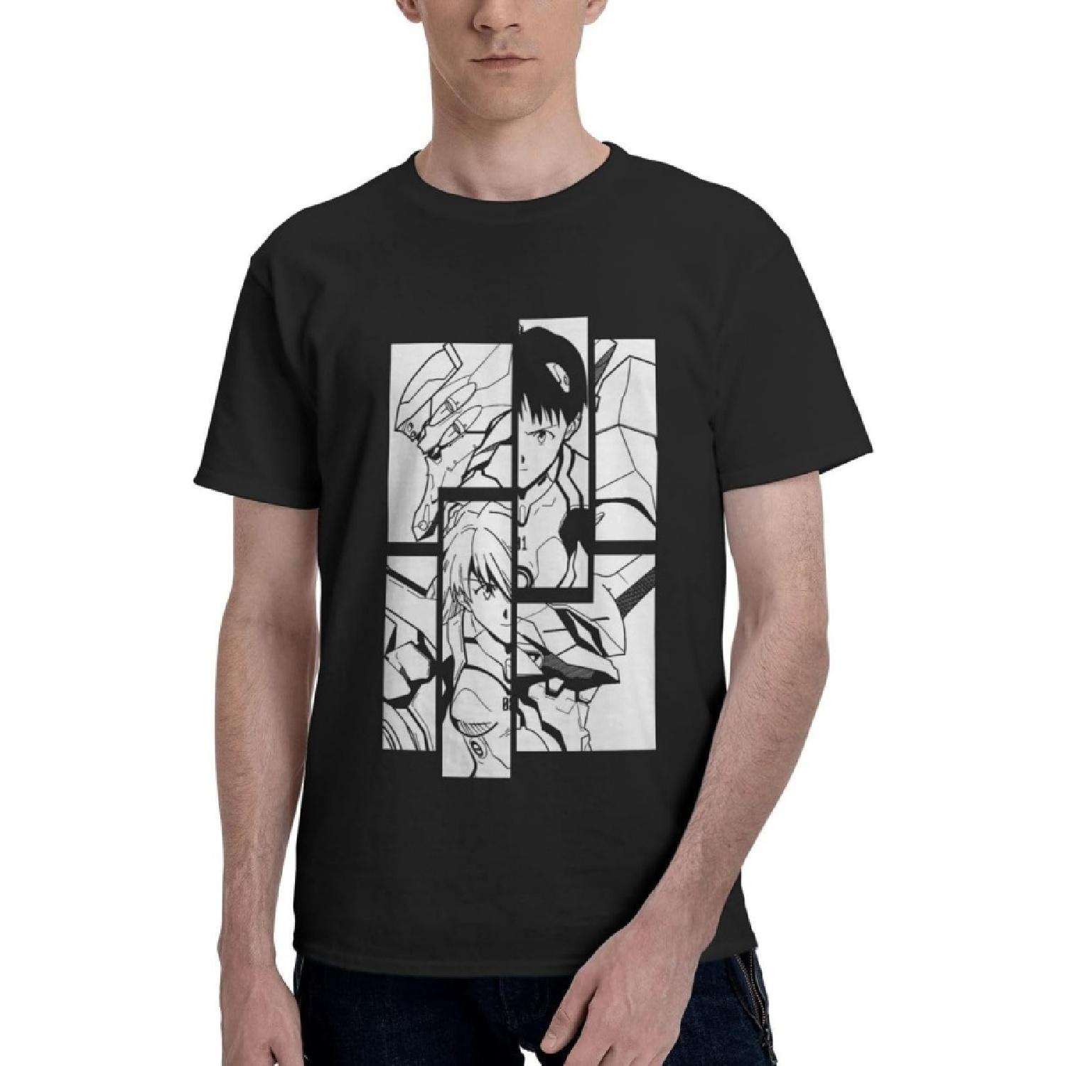 Мужские футболки Leahy Evangelion Хлопковая футболка с коротким рукавом Топ(5) XXXXXL разноцветный