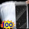 100Pcs/Bag Transparent Mobile Phone Dust Bag Zipper Self Lock Waterproof Phone Pouch Cover for iPhone 15/14/13 Pro MAX Samsung 5