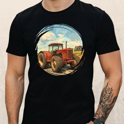 Unisexs Classic Tractor Motif Cotton TShirt Size Xs To 5xl
