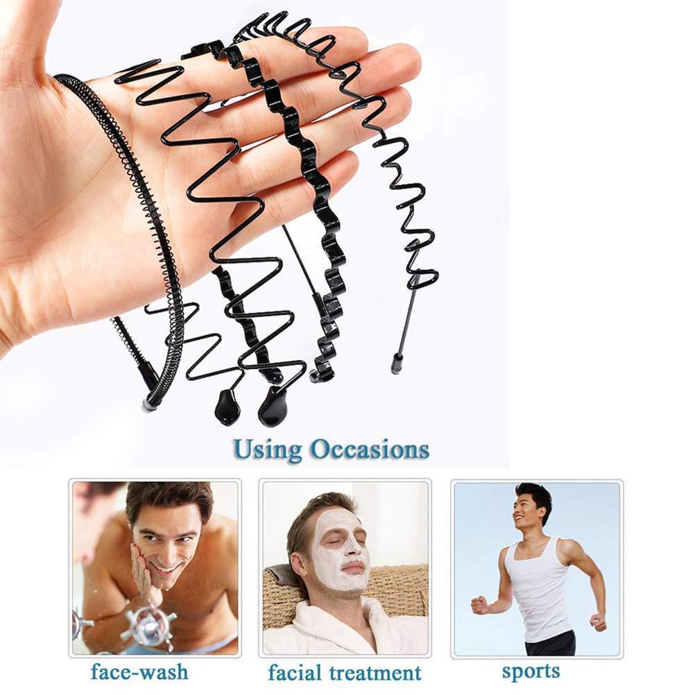 6Pcs Unisex Metal Headbands Spring Wave Headband Non Slip Elastic Headband Hair Band Hair