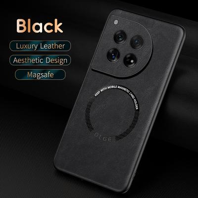 Luxusní kožené magnetické Magsafe pouzdro pro OnePlus 12 Ace 2 Pro 3 3v 2v Pouzdro s držákem do auta Silikonový nárazuvzdorný kryt s plnou ochranou