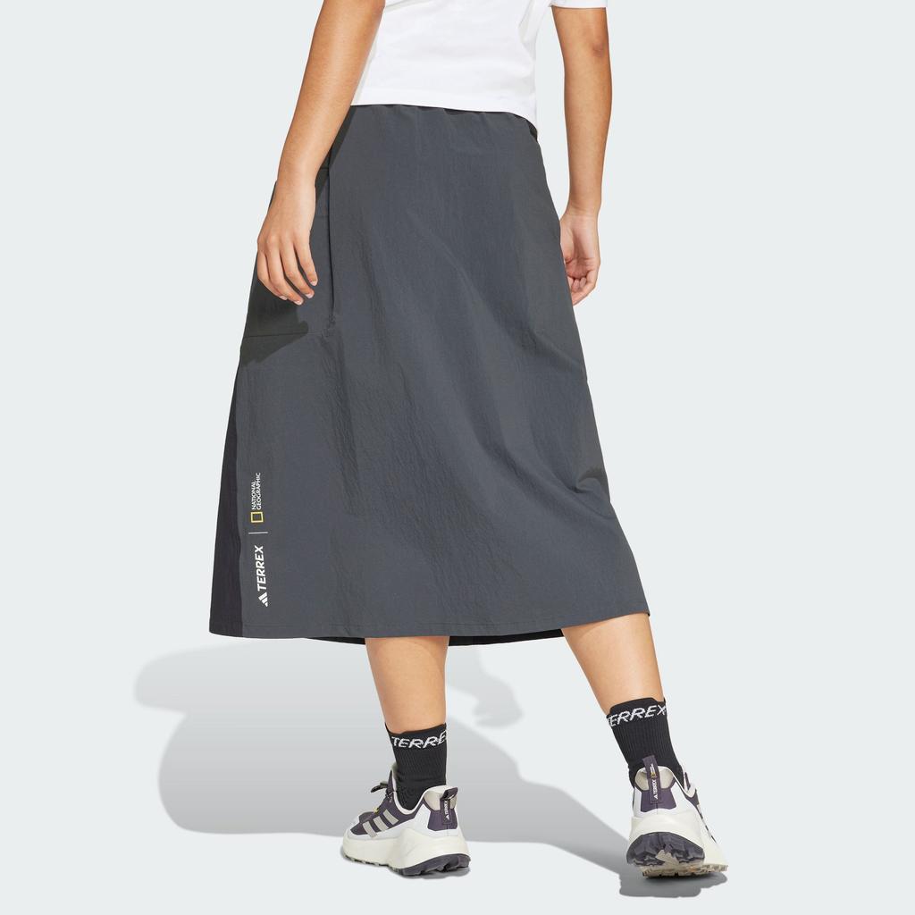 Adidas X National Geographic Collaboration Terrex Disney Loose Versatile Comfortable Windproof Casual Long Skirt Women Skirts Black JD5843
