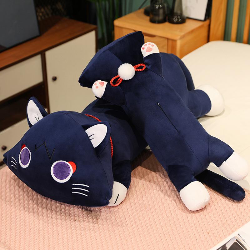 60/90cm Kawaii Cat Genshin Impact Wanderer Plush Toys Scaramouche Plushie Dolls Decor Pillow Cushion Anime Figure Soft Stuffed