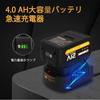 Rechargeable Impact Wrench EWORK21V Brushless Compact Max High Torque Electric Impact Wrench Fast 5 Tool Bag - 700N.m 4.0Ah Lithium-ion, Charger,