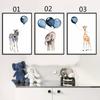 Wall Art Animal Zebra Elephant Giraffe Bubbles Canvas Painting Posters Prints Nordic Nursery Wall Picture Kids Room Decor