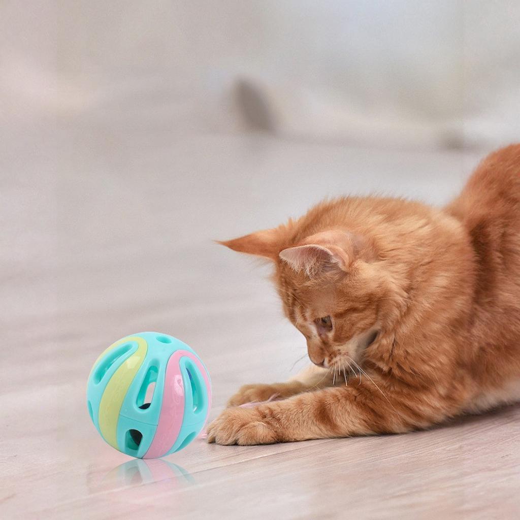 Pet Bell Ball Pet Toy Colored Ball 8cm 4cm Colored Bell Ball Set and Dog Universal Resistant Interaction