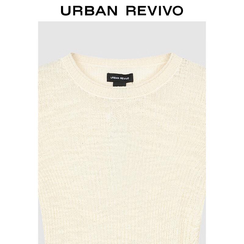 UR Women's Slim Fit Irregular Slit Knit Top