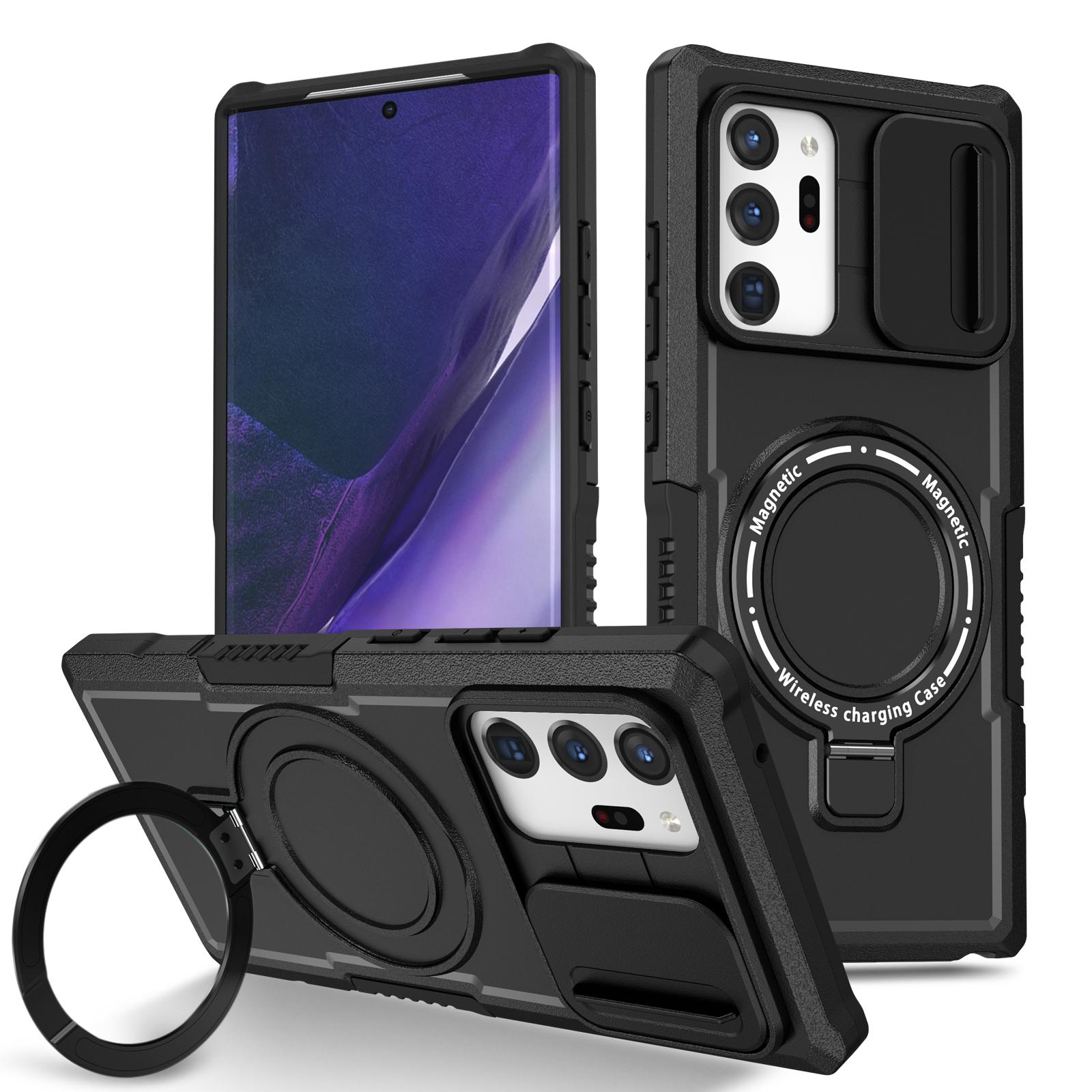 

Чехол Samsung с магнитным кольцом для Samsung Galaxy S24 S23 S22 S21 PLUG Ultra Plus A55 A35 A54 A14 Slider Camera Protect 360 Full Protection Cover For Galaxy NOTE 20 ULTRA чёрный