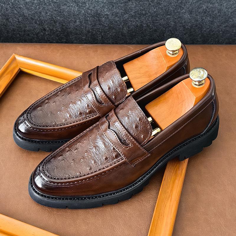 

Large size new loafers fashionable men s foot leather shoes trendy gentleman style casual leather shoes 38