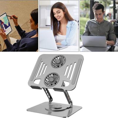 360° Rotating Metal Laptop Stand with Cooling Fan