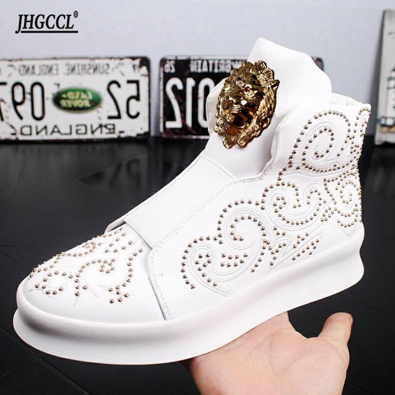 Fashion Luxury Designer Fashion Rivets Trend Men's Shoes FI At Casual Shoes Platform Ankle Boot Sneakers  Zapatos Hombre A26