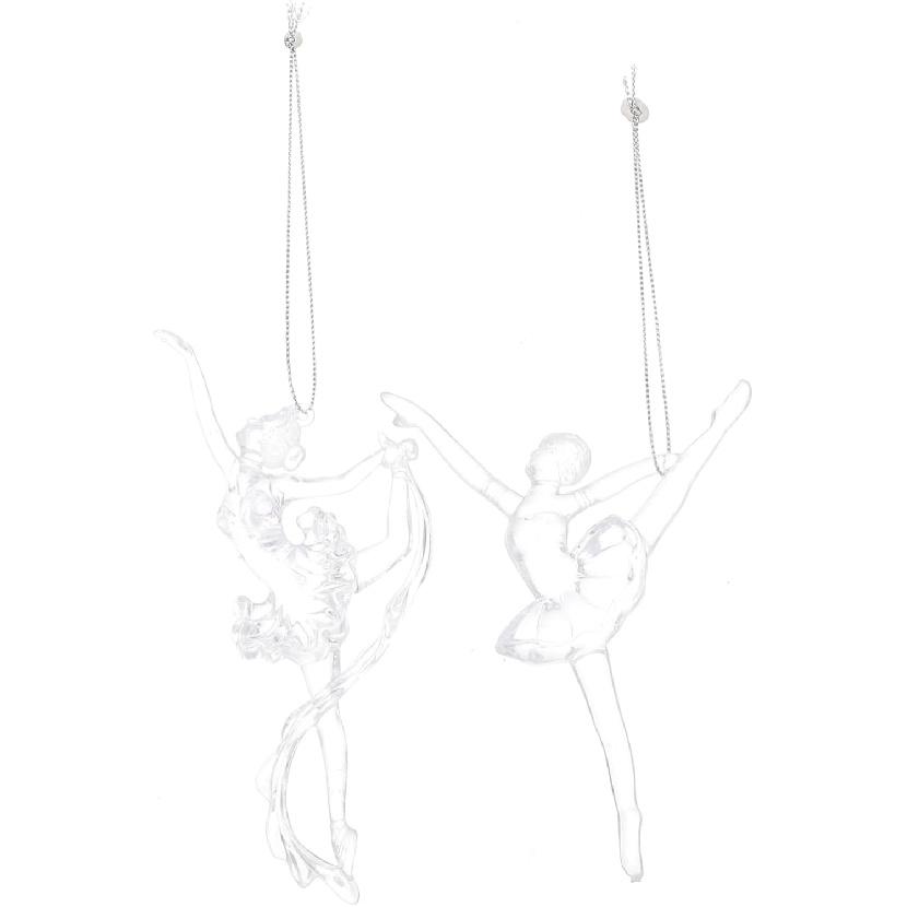 ARTIBETTER 2pcs Christmas Ornaments Acrylic Hanging Ornaments Xmas Hanging Pendant Christmas Tags Plush Ballet Necklace Dolls for Girls Acrylic Skirt