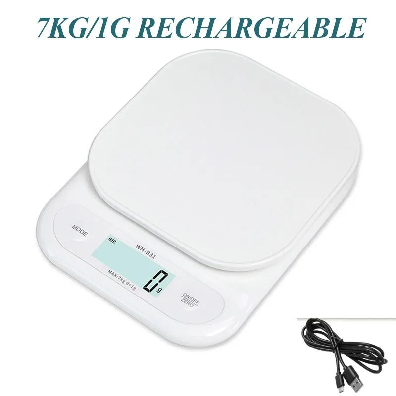 WH-B31 Köksvåg LCD-display USB-laddning/Batteri Hög Precision Kökselektronisk Våg Tevåg Vägning Bakverktyg