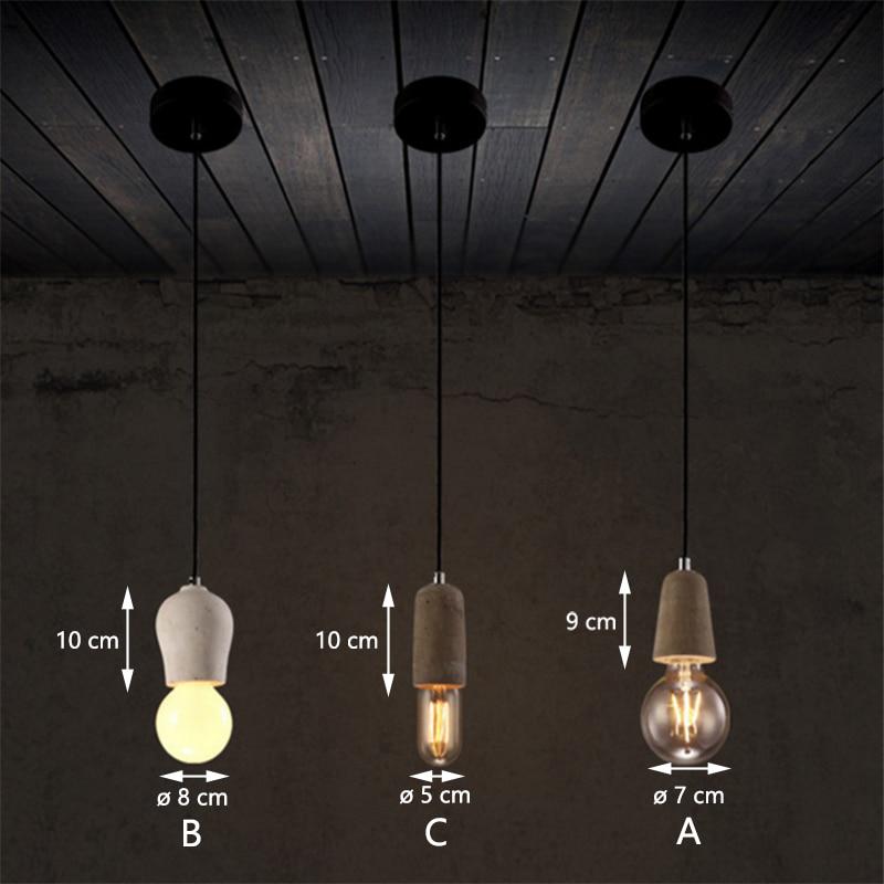 3 style kolorowe krótkie Loft Nordic Cement wisiorek światła nowoczesna lampa led E27 110 V przewód restauracja!