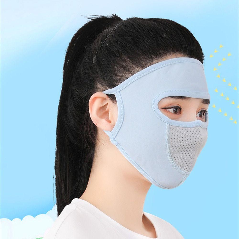 Thin UV Protection Mask Ice Silk Sunscreen Face Cover Daily Forehead Protector Outdoor Cycling