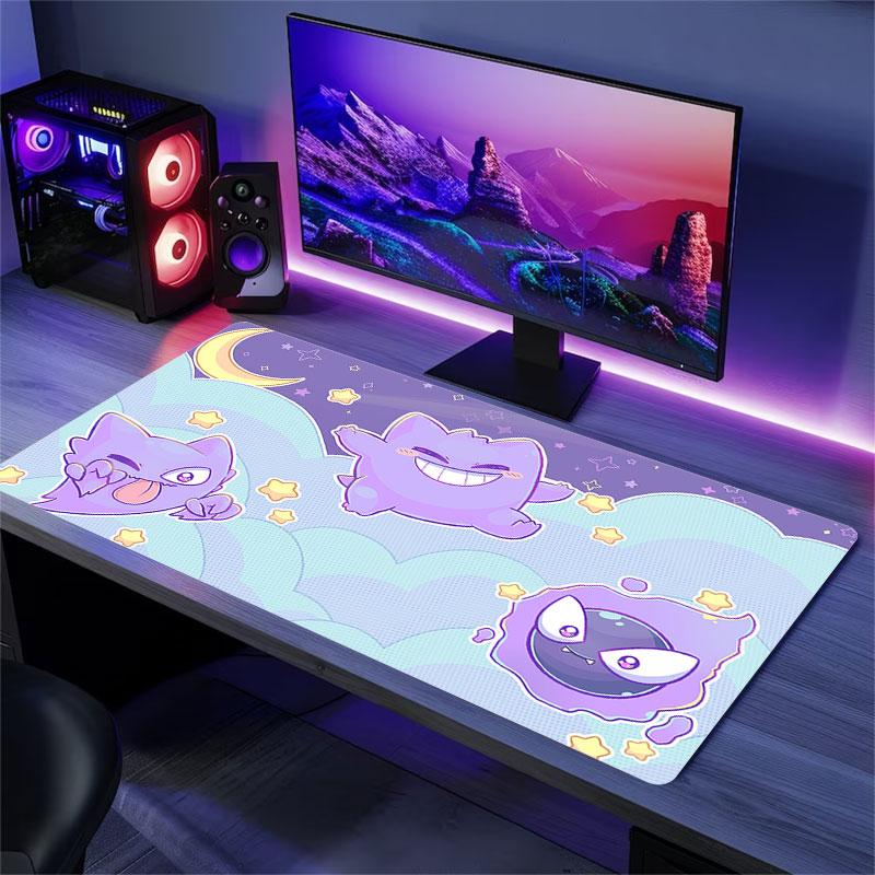 Gengar Cartoon Mouse Pad, Large Gaming Desk Mat, Non-slip XXL Mousepad for Laptop & Tablet, Mini PC Playmat with Stitched Edges