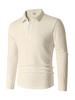 European American Men's Knit Lapel Long Sleeve Polo Shirt