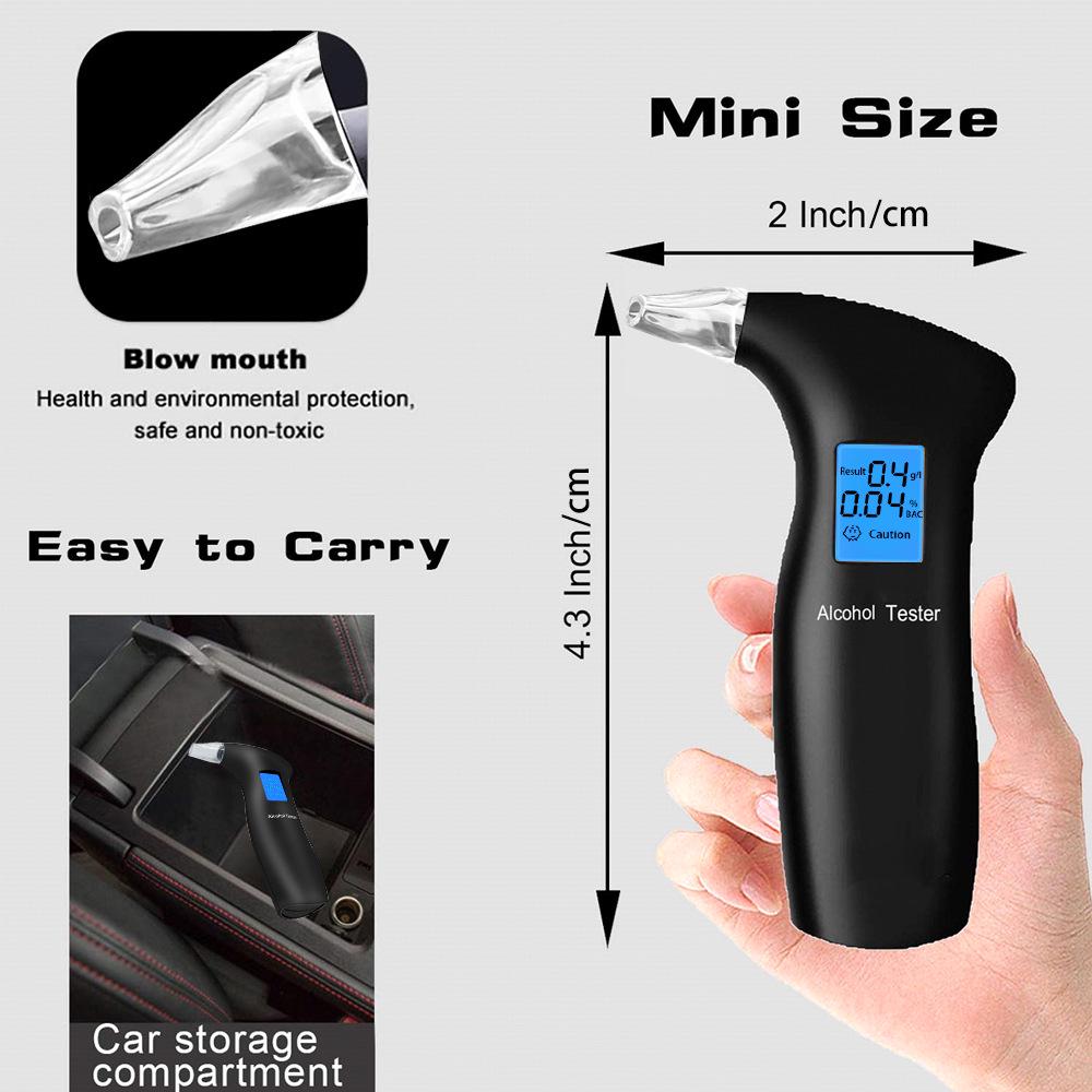 

AT69S Breath Alcohol Tester Black Blue Light + 4 Mouthpieces OPP