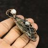 Evil Eye Black Rutile Copper Pendant Copper Wire Wrapped Jewelry Black Rutile Jewelry Moonstone Evil Eye Pendant Handmade Designer Pendant