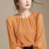 Early Autumn French High-End Super Nice Loose Chiffon Pullover Long Sleeve Shirt Women's Top Blouse