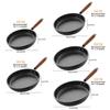 Flat Bottomed Stir Fry Pan Wood Handle Omelette Skillet Multipurpose Frying Pan  Steak