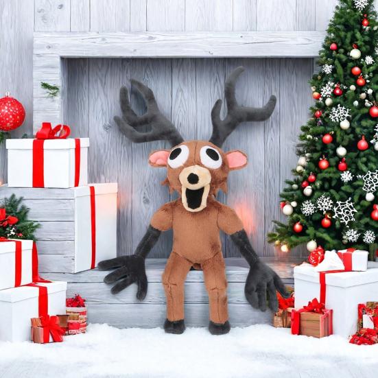 Forest Deer Plush Doll Soft Stuffed Animal Huggable Pillow Kids Cuddly Toy Christmas Gifts for Boys And Girls