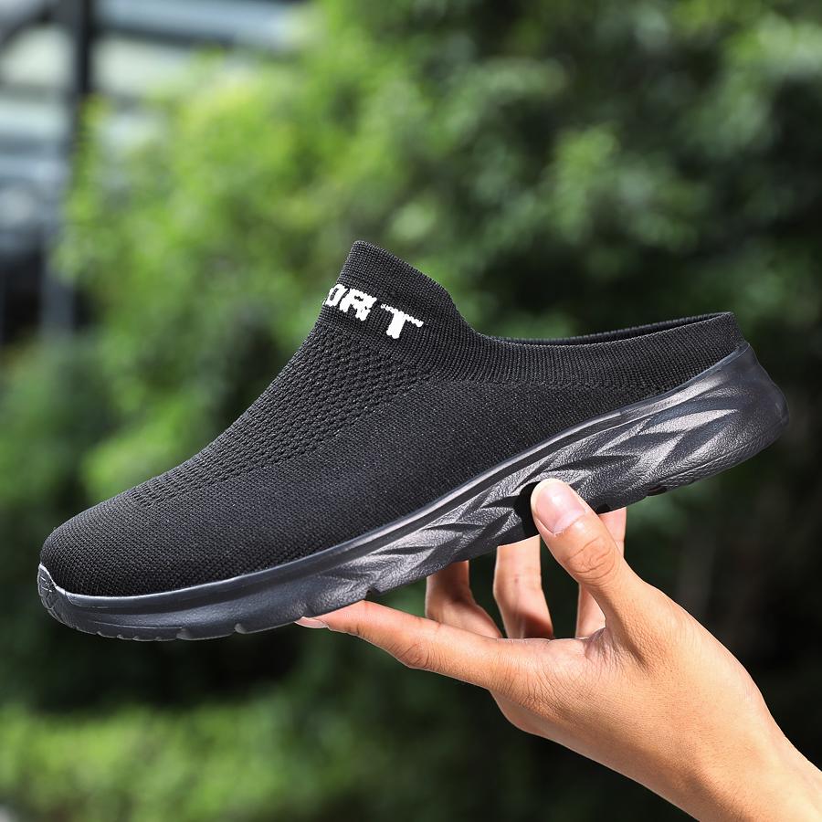 Men Slippers Summer Breathable Home Indoor Slippers Men Flats Thick Bottom Lightweight Slides Fashion Outdoor Walking Shoes