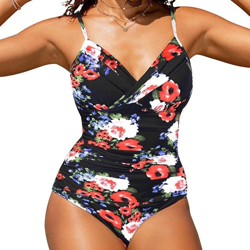Populair Badpak Sexy Effen Kruisvouw Strak Eendelig Bikini Europees en Amerikaans Badpak