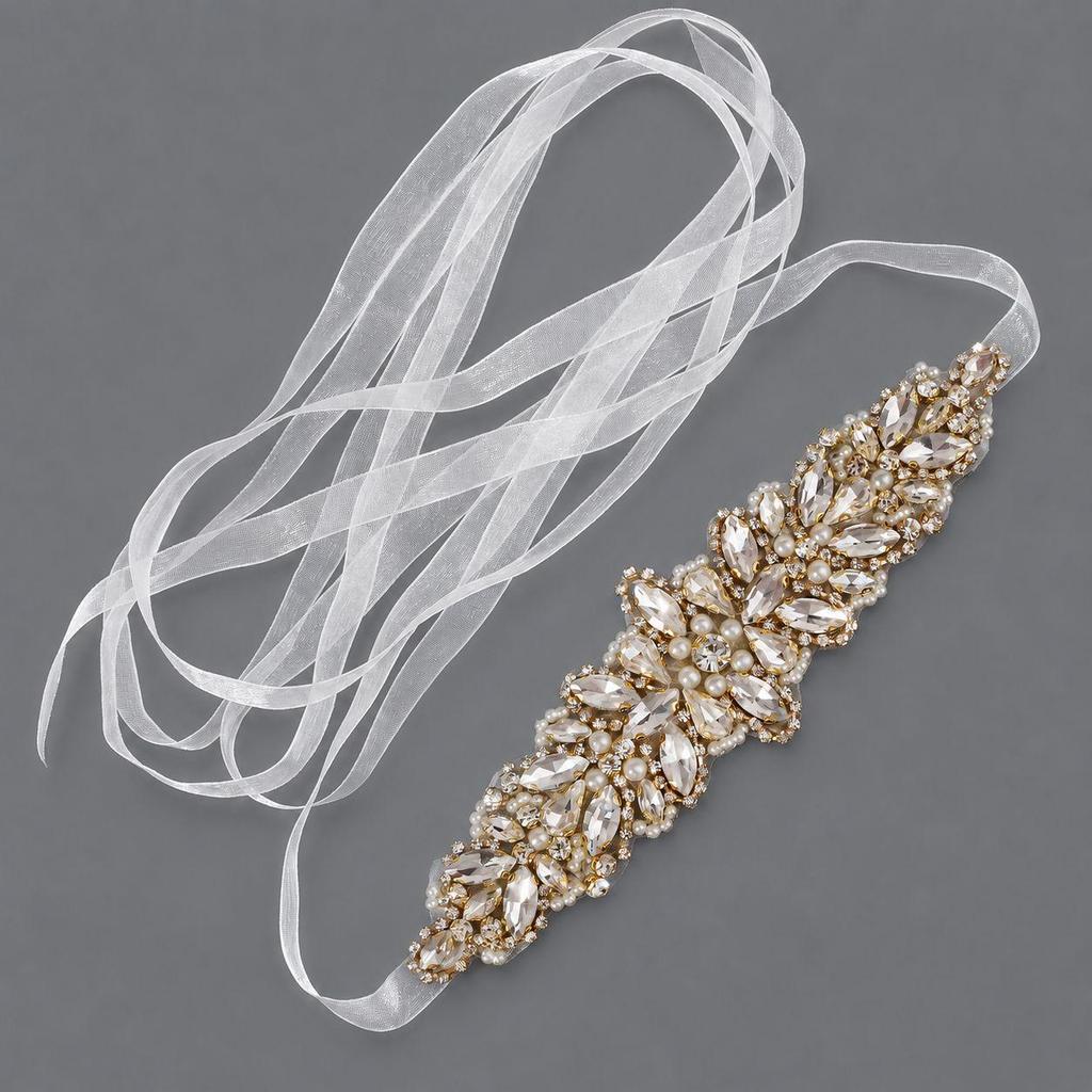 Elegant Silver Rhinestone Wedding Belt – Versatile High-End Dress Accessory for Fashion Shows and Performances