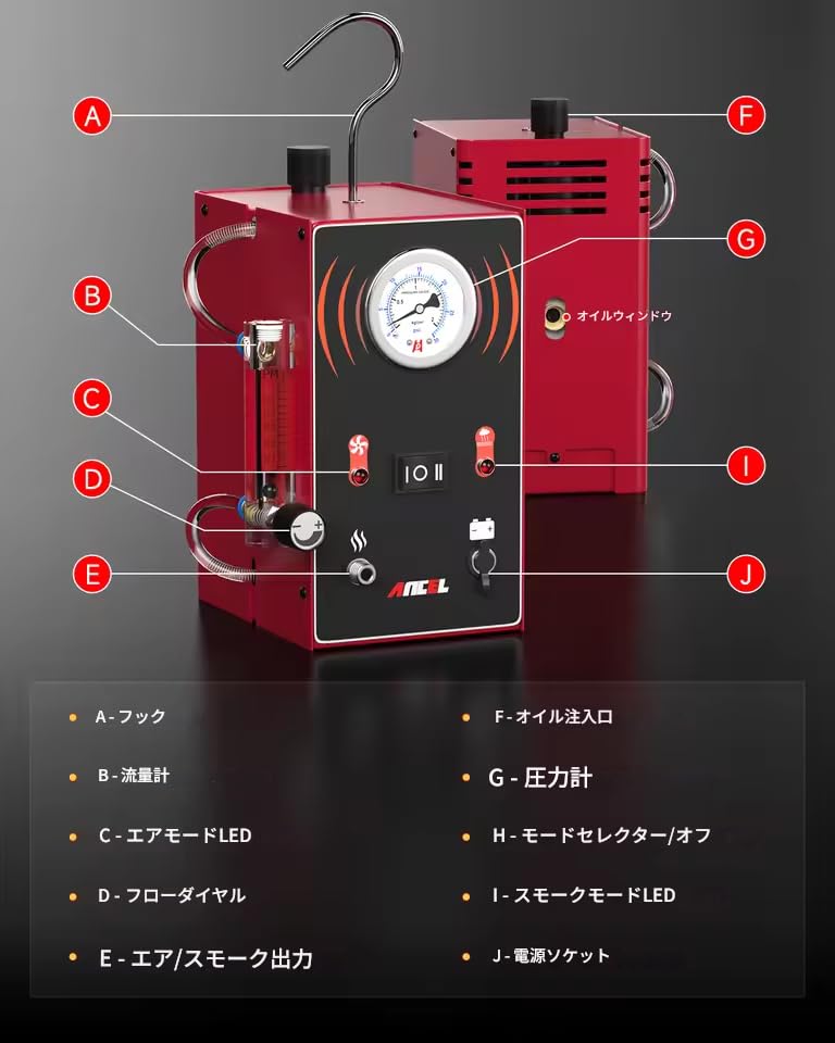 Zmart ANCEL S300 Car Smoke Leak Detector EVAP Pipe Smoke Generator Pipe Leak Analysis Device Tester EVAP System Diagnostic Tool Smoke Leak Detector Ca