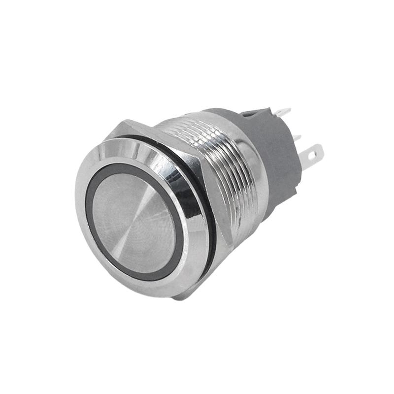 22mm Small Metal Button Latching Momentary Power Push Button Switch 3-6V/12V/24V/220V 5A for DIY Computer Car Panel Modification
