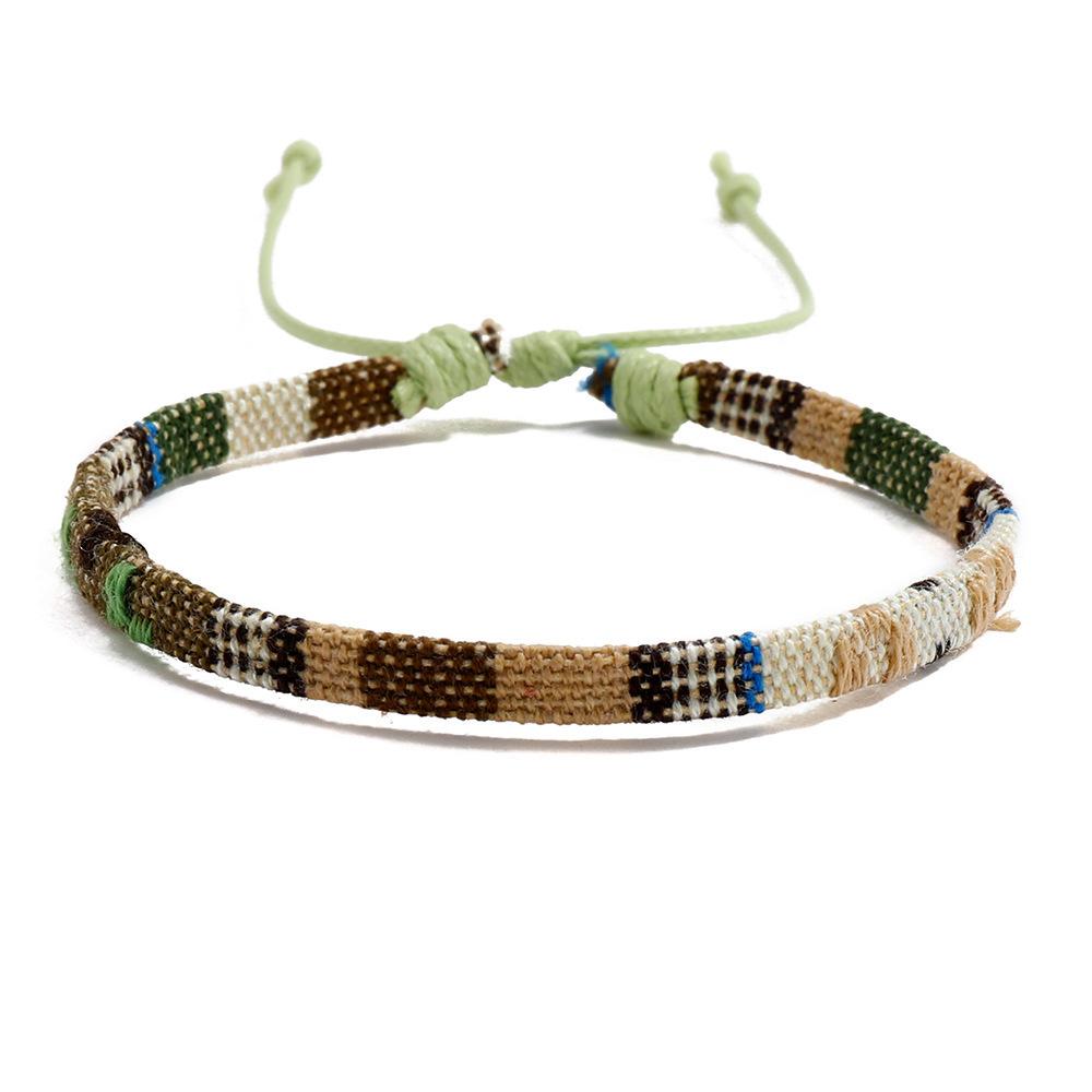 Colourful Bohemian-style cotton-linen woven bracelet – a simple versatile piece