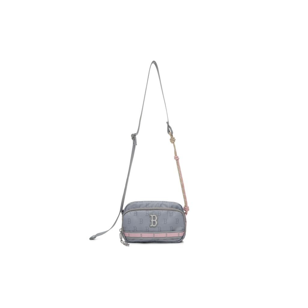 New MLB Boston Red Sox Old Flower Series Polyester Crossbody Bags Women's Gray 3ACRM045N-43GRL