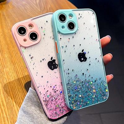 Luksusowe błyszczące błyszczące przezroczyste etui na iPhone 14 11 12 13 Pro Max XS X XR 7 8 Plus SE 2020 Mini odporne na wstrząsy skrzynki pokrywa