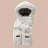 1PC Gloves Elegant Knit Material Warmth Thickened Cute Ear-Protecting Balaclava Hood Scarf Set Multi-Color