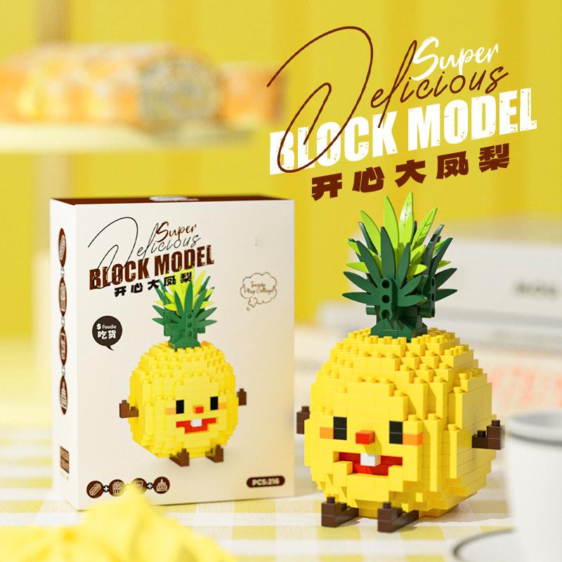 Bloques de Construcción Mini de Frutas Ladrillos Juguetes para Niños Niñas de 6 a 8 Años Micro Bloque Ladrillo Juegos Puzzle Infantil Regalo de Cumpleaños Niño
