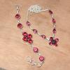 Pink Tourmaline Quartz Gemstone Jewelry Necklace Set 18-20''