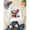 Kids Crewneck Sweatshirt, Santa Claus Chimney Christmas Gift Red Print,Casual Sportswear for Spring & Autumn