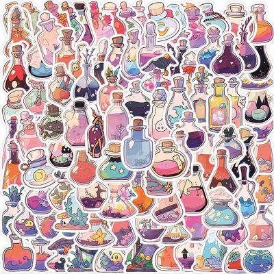 100Pcs/Set Magic Bottle Art Mini Stickers DIY Fashion Mixed Waterproof Doodle Decals Stickers