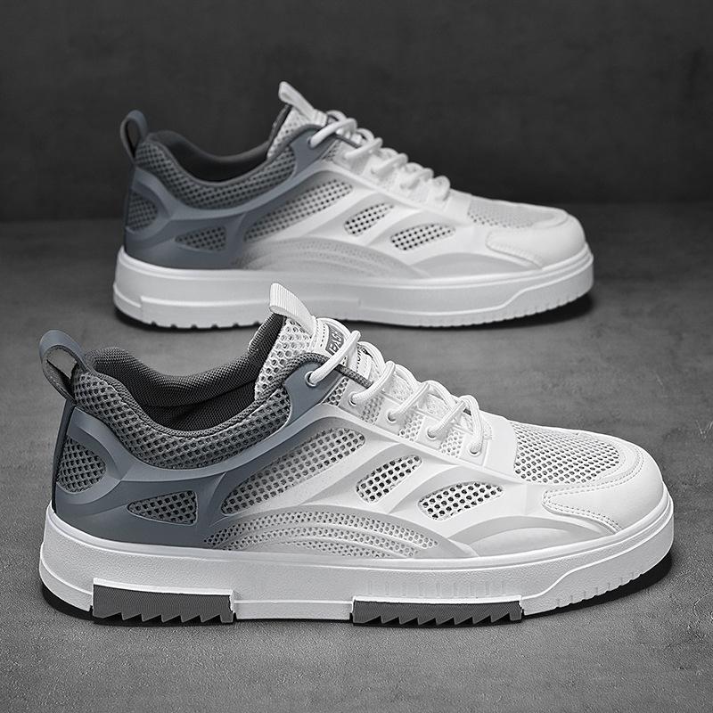 Mesh Color Matching Breathable Comfortable Flat Men'S Board Shoes Work Leisure Sports Low-Top Trendy Men'S Shoes